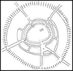 Click To View Large version of Fig. 5. An idealized development from the theoretical 'Monastic City' of St. Moluag
