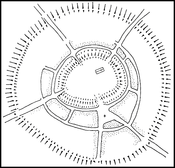 Fig. 5. An idealized development from the theoretical 'Monastic City' of St. Moluag