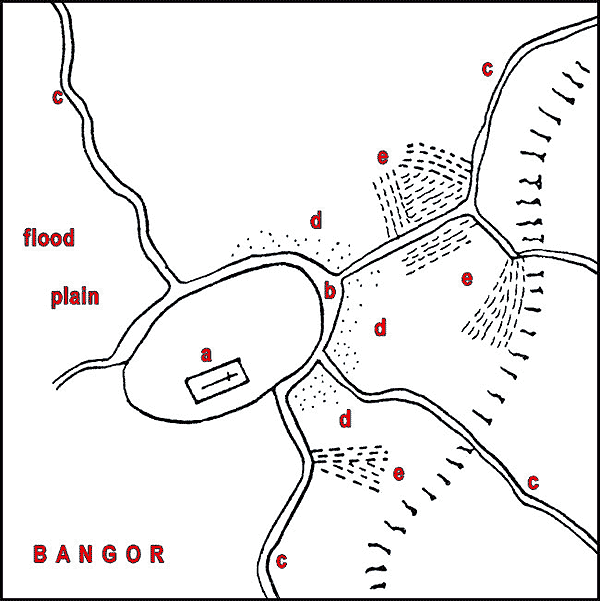 Fig. 7 Conjectural development of Bangor Isycoed