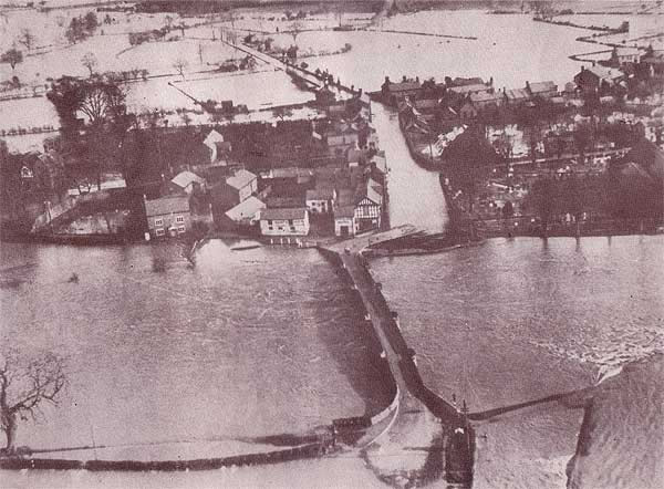 Bangor-on-Dee Aerial View of Flood