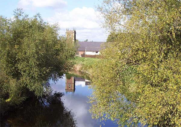 Bangor-on-Dee Church from the New Bridge in Late Summer