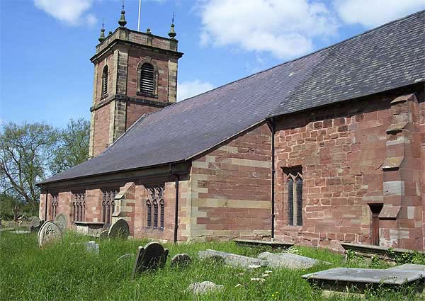 The Southern aspect of Bangor-on-Dee Church on a Spring Day