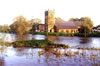 Bangor-on-Dee Church With the River Dee in Flood.