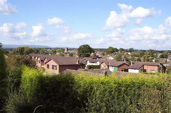 Looking across from Whitchurch Road towards the Old Bridge Bangor-on-Dee