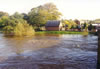 The Boathouse seen with the River Dee in flood Bangor-on-Dee North Wales